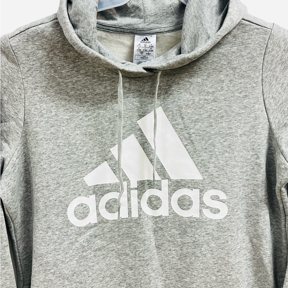 Adidas Essentials Logo Hoodie Women's Heather Gray Fleece HO7892 Plus Size 1X - Picture 6 of 8
